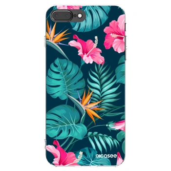 Picasee διαφανής θήκη σιλικόνης Apple iPhone 8 Plus - Pink Monstera