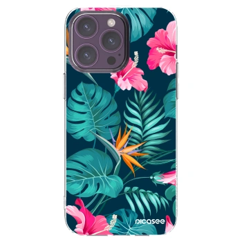 Picasee διαφανής θήκη σιλικόνης Apple iPhone 14 Pro Max - Pink Monstera