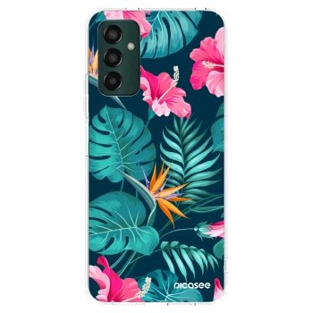 Picasee διαφανής θήκη σιλικόνης Samsung Galaxy M13 M135F - Pink Monstera