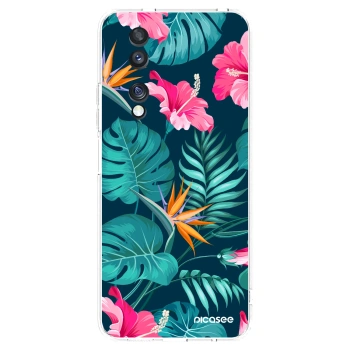 Picasee διαφανής θήκη σιλικόνης Honor 70 - Pink Monstera