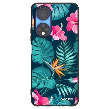 Picasee Μαύρη θήκη σιλικόνης για Honor X7 - Pink Monstera