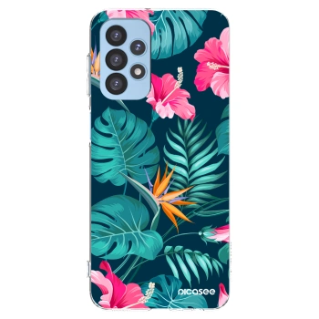 Picasee διαφανής θήκη σιλικόνης Samsung Galaxy A23 A235F 4G - Pink Monstera