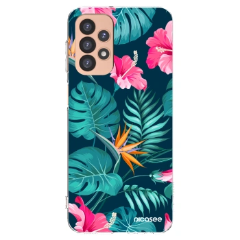 Picasee διαφανής θήκη σιλικόνης Samsung Galaxy A23 A236B 5G - Pink Monstera