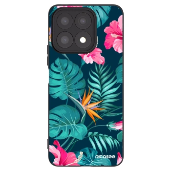 Picasee Μαύρη θήκη σιλικόνης για Honor X8a - Pink Monstera