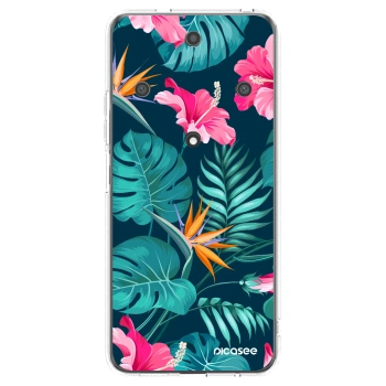 Picasee διαφανής θήκη σιλικόνης Honor Magic5 Lite 5G - Pink Monstera