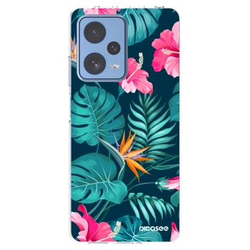 Picasee διαφανής θήκη σιλικόνης Xiaomi Redmi Note 12 Pro 5G - Pink Monstera