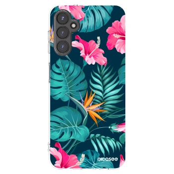 Picasee διαφανής θήκη σιλικόνης Samsung Galaxy A14 4G A145R - Pink Monstera