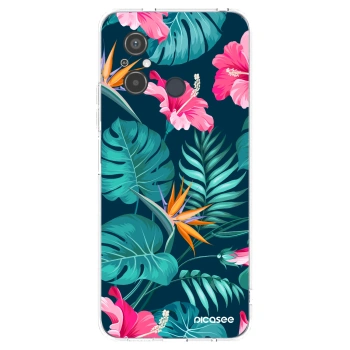 Picasee διαφανής θήκη σιλικόνης Xiaomi Redmi 12C - Pink Monstera