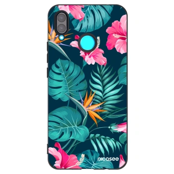 Picasee Μαύρη θήκη σιλικόνης για Huawei Nova 3 - Pink Monstera