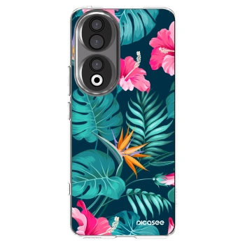 Picasee διαφανής θήκη σιλικόνης Honor 90 5G - Pink Monstera