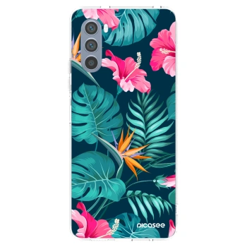 Picasee διαφανής θήκη σιλικόνης Motorola Moto G62 - Pink Monstera