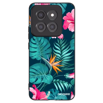 Picasee Μαύρη θήκη σιλικόνης για Xiaomi 14 Pro - Pink Monstera