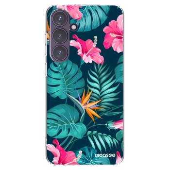 Picasee διαφανής θήκη σιλικόνης Samsung Galaxy S24+ S926B 5G - Pink Monstera