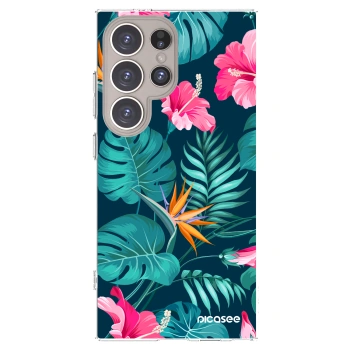 Picasee διαφανής θήκη σιλικόνης Samsung Galaxy S24 Ultra S928B 5G - Pink Monstera