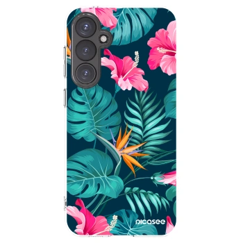 Picasee διαφανής θήκη σιλικόνης Samsung Galaxy S23 FE S711B - Pink Monstera