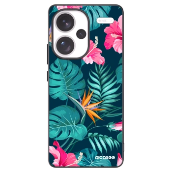Picasee Μαύρη θήκη σιλικόνης για Xiaomi Redmi Note 13 Pro+ 5G - Pink Monstera