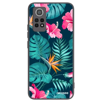 Picasee Μαύρη θήκη σιλικόνης για Xiaomi Redmi Note 12 Pro 4G - Pink Monstera