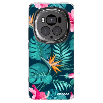 Picasee διαφανής θήκη σιλικόνης Honor Magic6 Pro - Pink Monstera