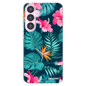 Picasee διαφανής θήκη σιλικόνης Samsung Galaxy A55 5G A556B - Pink Monstera