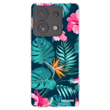 Picasee διαφανής θήκη σιλικόνης Xiaomi Redmi Note 13 Pro 4G - Pink Monstera