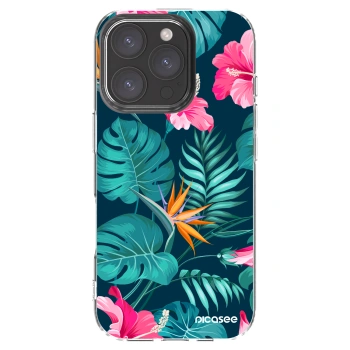 Picasee διαφανής θήκη σιλικόνης Apple iPhone 16 Pro - Pink Monstera