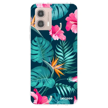 Picasee διαφανής θήκη σιλικόνης Motorola Moto G53 5G - Pink Monstera