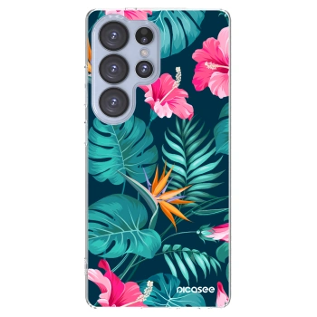 Picasee διαφανής θήκη σιλικόνης Samsung Galaxy S25 Ultra 5G - Pink Monstera
