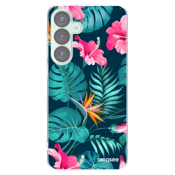 Picasee διαφανής θήκη σιλικόνης Samsung Galaxy S25+ 5G - Pink Monstera