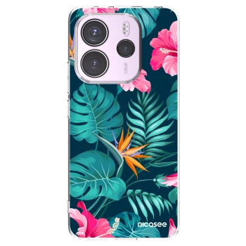 Picasee διαφανής θήκη σιλικόνης Xiaomi Redmi Note 14 4G - Pink Monstera