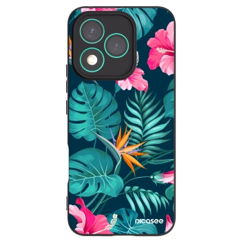 Picasee Μαύρη θήκη σιλικόνης για Honor 400 Lite 5G - Pink Monstera