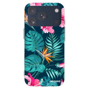 Picasee διαφανής θήκη σιλικόνης Apple iPhone 17 Pro - Pink Monstera