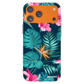 Picasee διαφανής θήκη σιλικόνης Apple iPhone 17 Pro Max - Pink Monstera