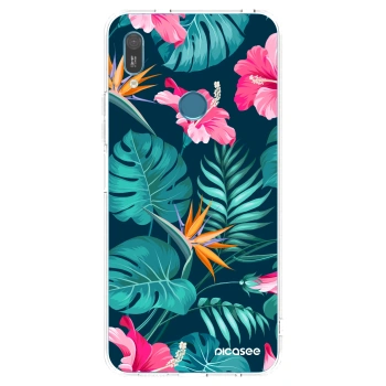 Picasee διαφανής θήκη σιλικόνης Huawei Y6 2019 - Pink Monstera