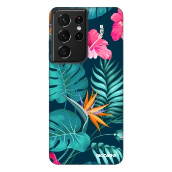 Picasee Fashion Case για Samsung Galaxy S21 Ultra 5G G998B - Pink Monstera
