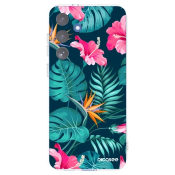 Picasee διαφανής θήκη σιλικόνης Samsung Galaxy S25 FE 5G - Pink Monstera