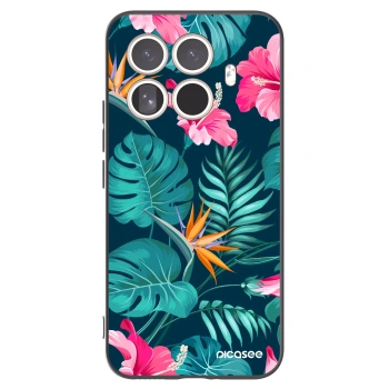 Picasee Μαύρη θήκη σιλικόνης για Xiaomi 15T Pro - Pink Monstera