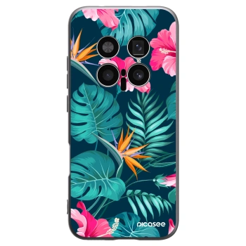 Picasee Μαύρη θήκη σιλικόνης για Honor Magic8 Pro 5G - Pink Monstera