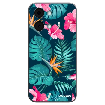 Picasee Μαύρη θήκη σιλικόνης για Xiaomi Poco X8 Pro Max - Pink Monstera