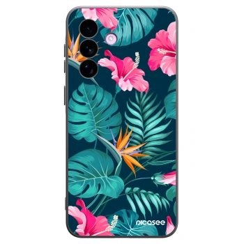 Picasee Μαύρη θήκη σιλικόνης για Samsung Galaxy A57 5G - Pink Monstera