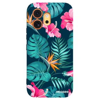 Picasee Μαύρη θήκη σιλικόνης για Honor 600 - Pink Monstera