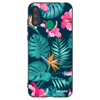 Picasee Μαύρη θήκη σιλικόνης για Honor 20 Lite - Pink Monstera