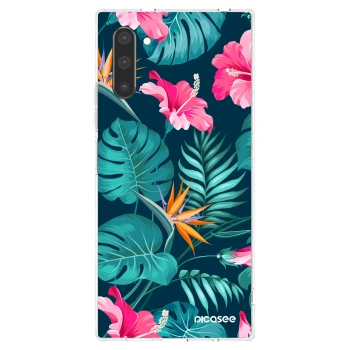 Picasee διαφανής θήκη σιλικόνης Samsung Galaxy Note 10 N970F - Pink Monstera