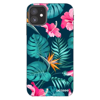 Picasee διαφανής θήκη σιλικόνης Apple iPhone 11 - Pink Monstera