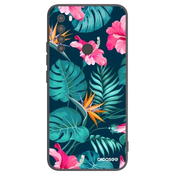 Picasee Μαύρη θήκη σιλικόνης για Xiaomi Redmi Note 8 - Pink Monstera