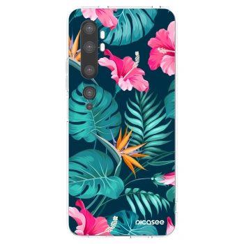 Picasee διαφανής θήκη σιλικόνης Xiaomi Mi Note 10 (Pro) - Pink Monstera