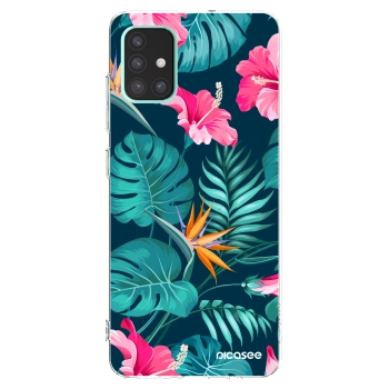 Picasee διαφανής θήκη σιλικόνης Samsung Galaxy A51 A515F - Pink Monstera