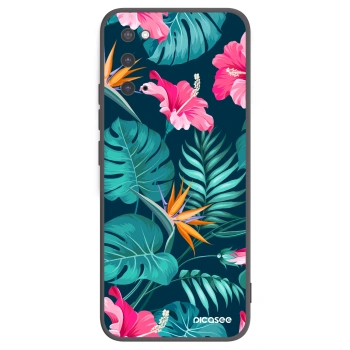 Picasee Μαύρη θήκη σιλικόνης για Samsung Galaxy S20 G980F - Pink Monstera