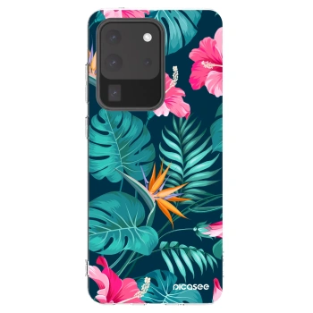 Picasee διαφανής θήκη σιλικόνης Samsung Galaxy S20 Ultra 5G G988F - Pink Monstera