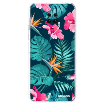 Picasee διαφανής θήκη σιλικόνης Xiaomi Redmi Note 9 Pro - Pink Monstera