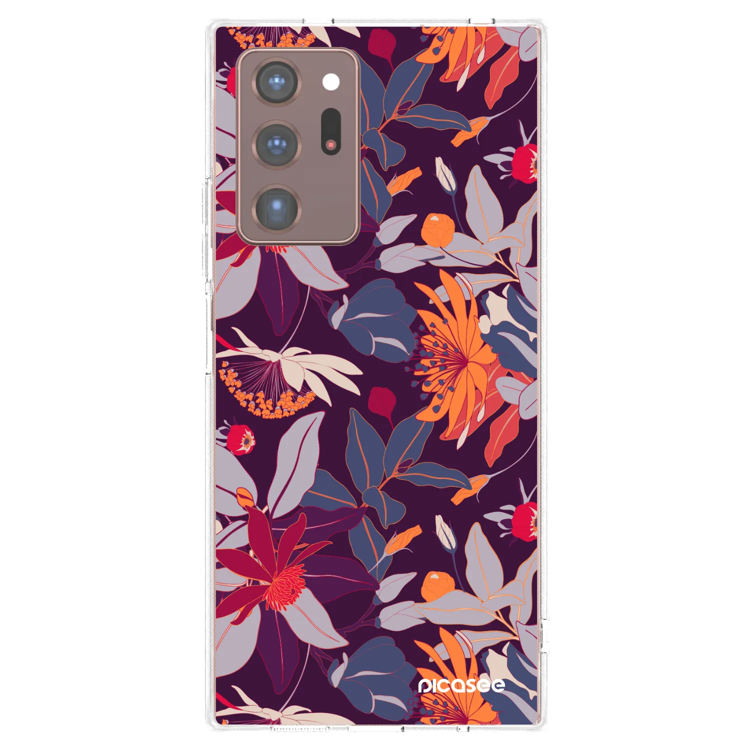 Picasee διαφανής θήκη σιλικόνης Samsung Galaxy Note 20 Ultra - Purple Leaf